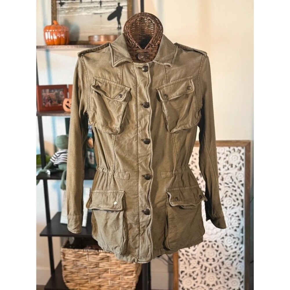 Free People "Not Your Brothers" Utility Surplus Jacket - Olive Green
